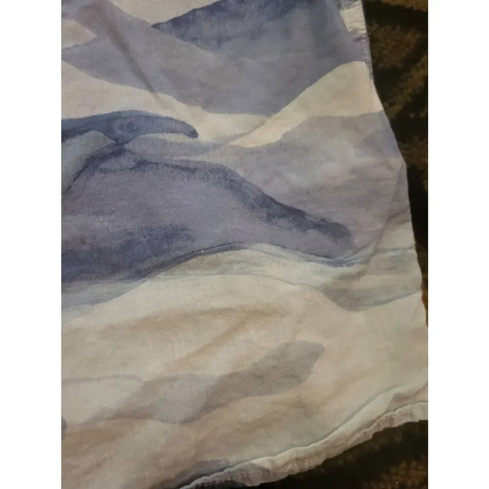 Banana Republic Relaxed Fit Shirt Men's XS Blue Peri Watercolor Organic Cotton